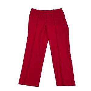 J.Crew Tollegno 1900 Red Wool Blend Pants Women's 00 Straight Trouser Italy Fabr